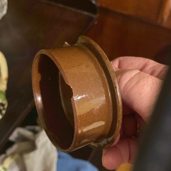 Sadler teapot made in England. Blue, cream, Brown glaze on red clay. Few dings. - Picture 6 of 8